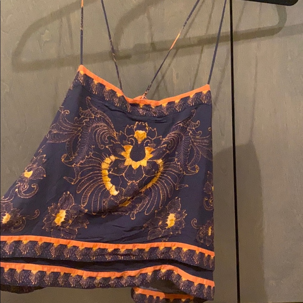 free people cross cross back tank top